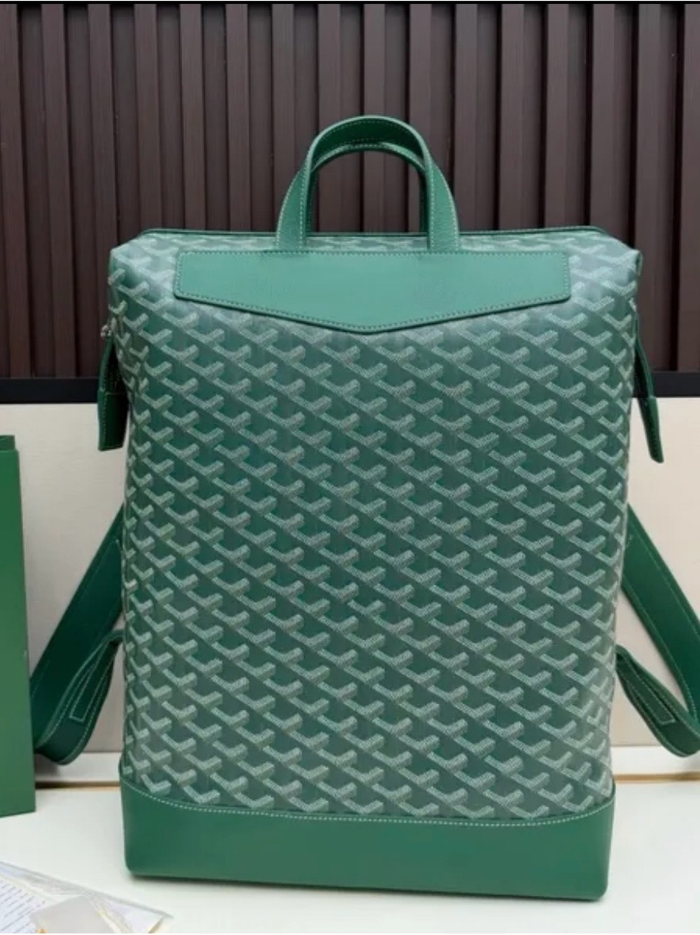 Green Patterned Men's Backpack